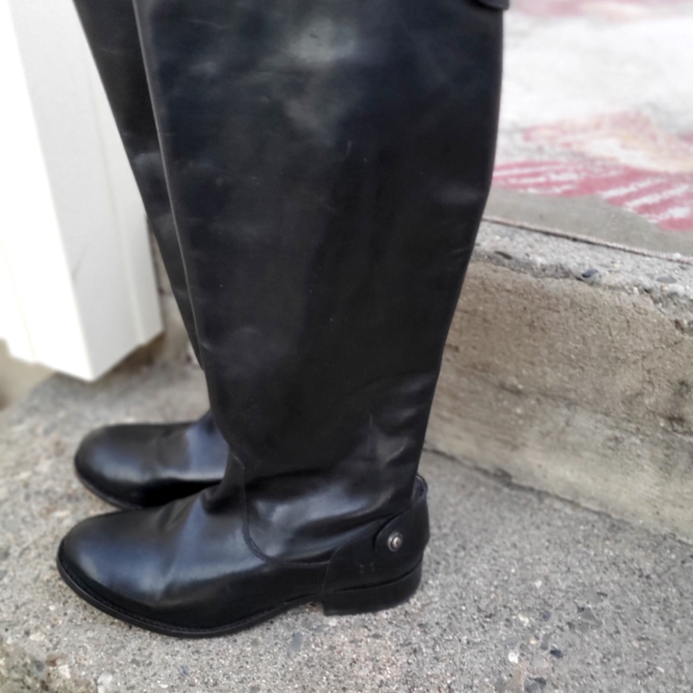 Frye Black Leather Riding Boot - Picture 2 of 5